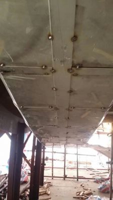 Wooden block installation